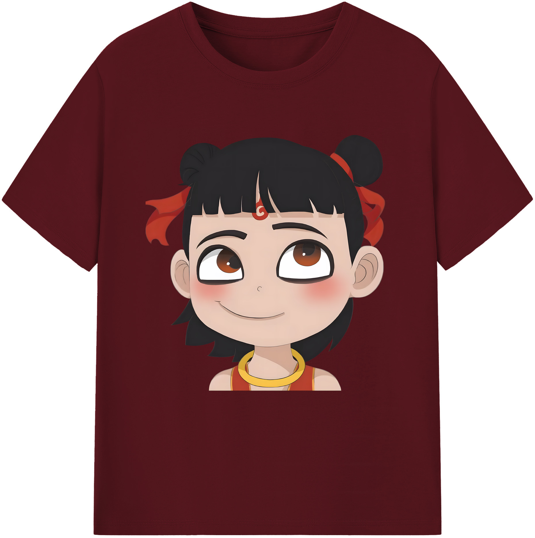 （画像用） Ne Zha 2 ナタ 魔童の大暴れ 綿100％半袖Tシャツ（フロントプリント）